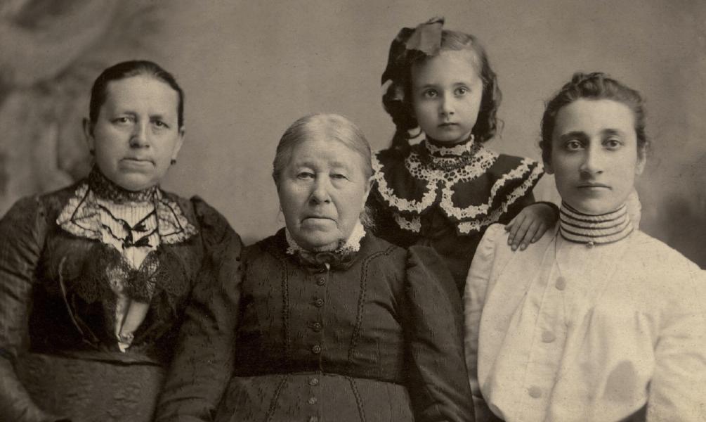 Four generations: Maggie Borth, Elizabeth Kammerer, Margaret Boehner, Rose Boehner, circa 1902