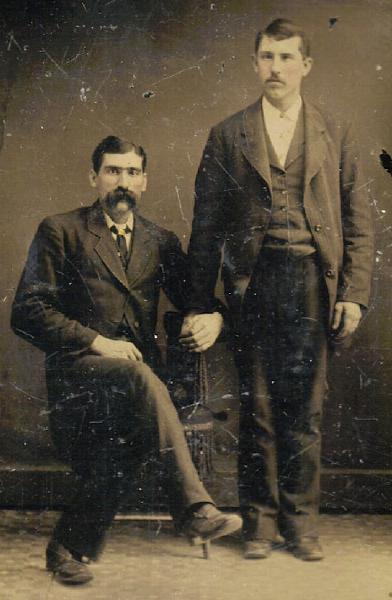 Tingype of Frederick Borth (seated) and a brother, ca 1860s