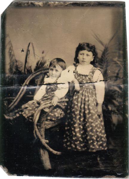 Tintype of Margaret and Mate Borth, about 1890