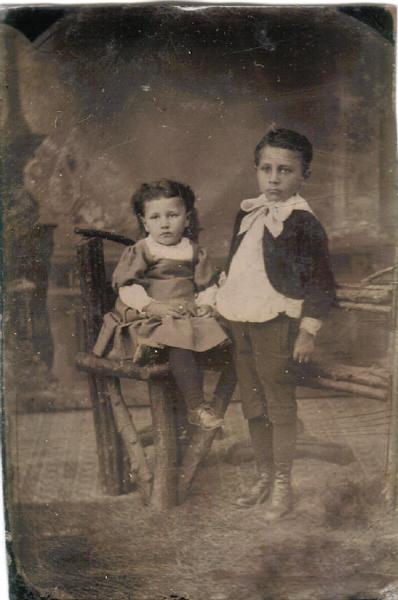 Tintype of Mate and George Borth, about 1888