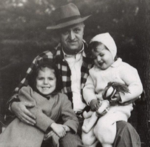 Frederick Vorwerk with daughters Elsa and Margaret, circa 1949.