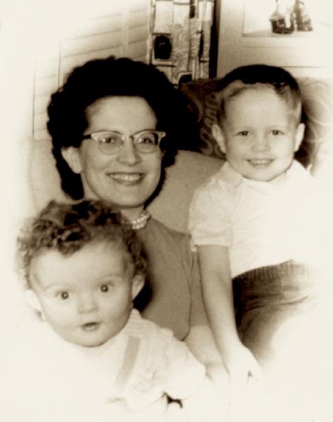 Marilyn Wilson with sons Steve and Rob, 1957
