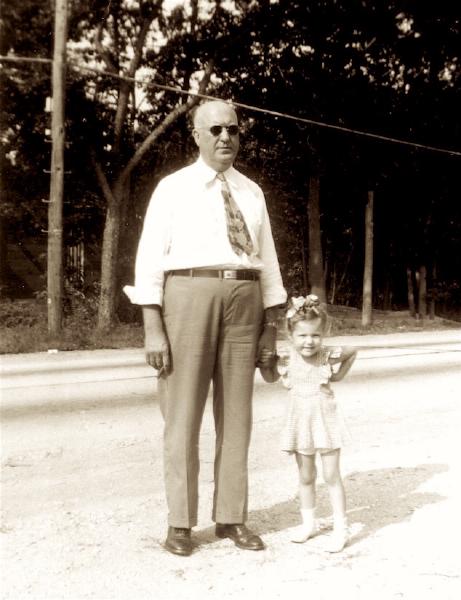 Pete Wilson and granddaughter Elsa, 1947