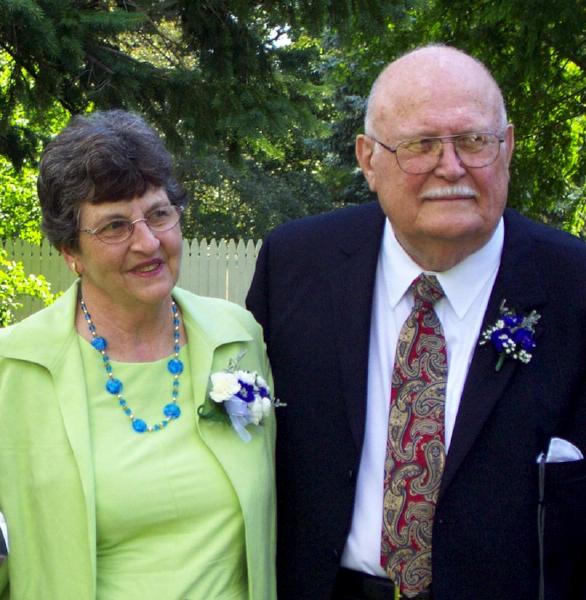 June and Bob Wilson on their granddaughter's wedding day in 2005.