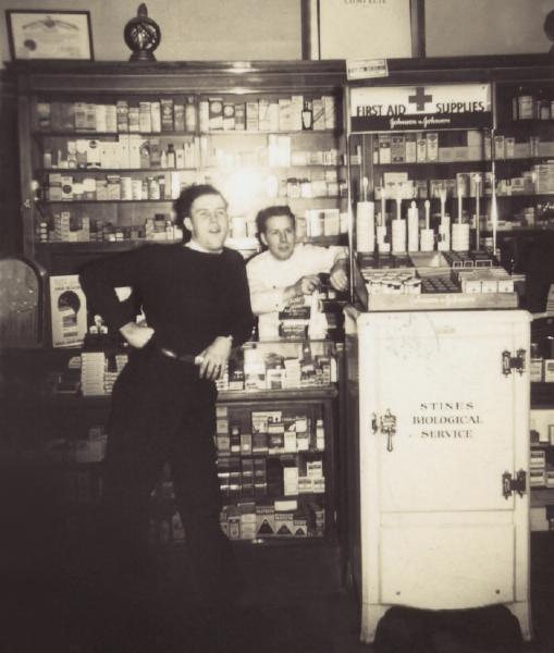 Bobby Wilson at Stine's drugstore, Niagara Falls