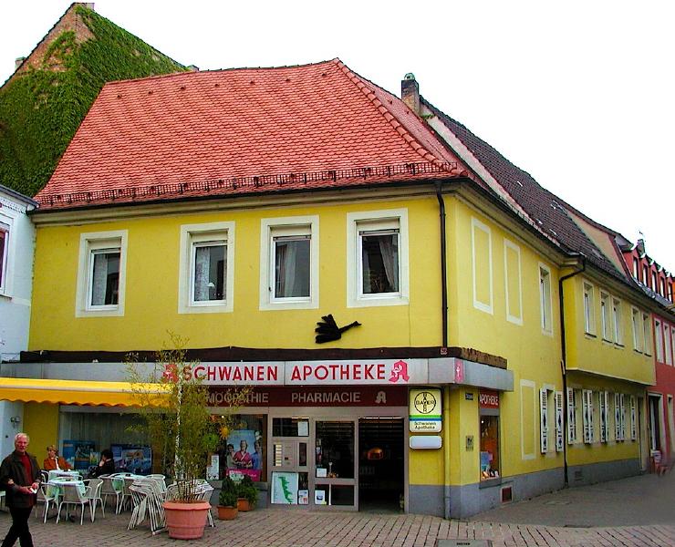 Schwanen Apotheke, Korngasse 36 an Grasgasse, Speyer, Mai 2004
